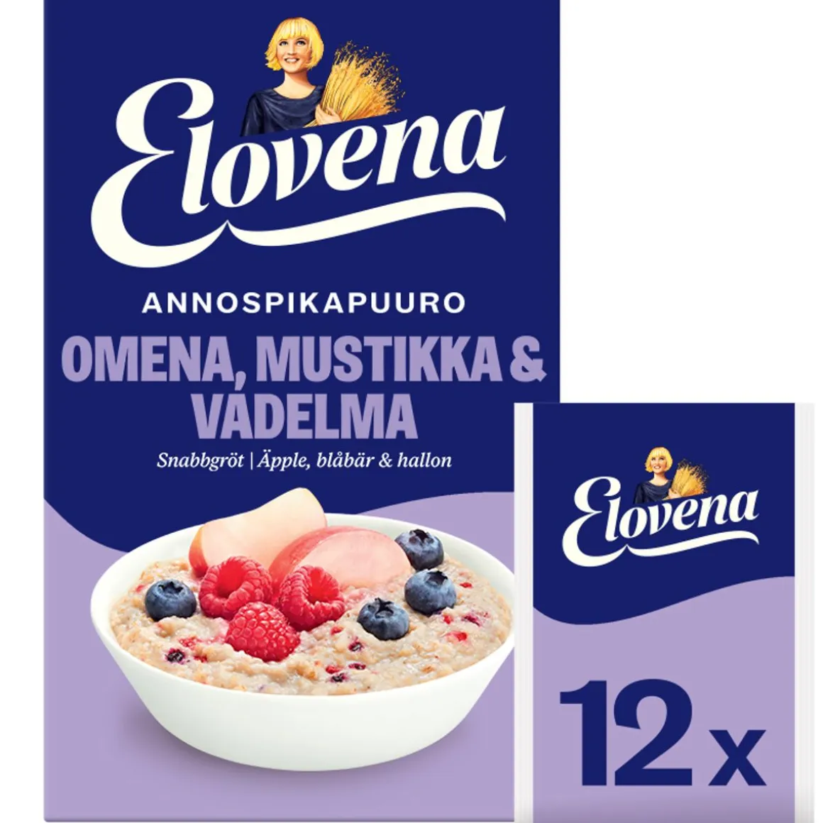ELOVENA HETKI OMENA & VADELMA & MUSTIKKA ANNOSPIKAPUURO 420 G