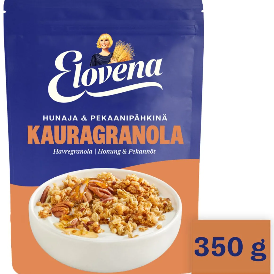 ELOVENA HUNAJA-PEKAANIPÄHKINÄ KAURAGRANOLA 350 G