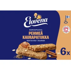 ELOVENA KORVAPUUSTINMAKUINEN PEHMEÄ KAURAPATUKKA 6-PACK 180 G