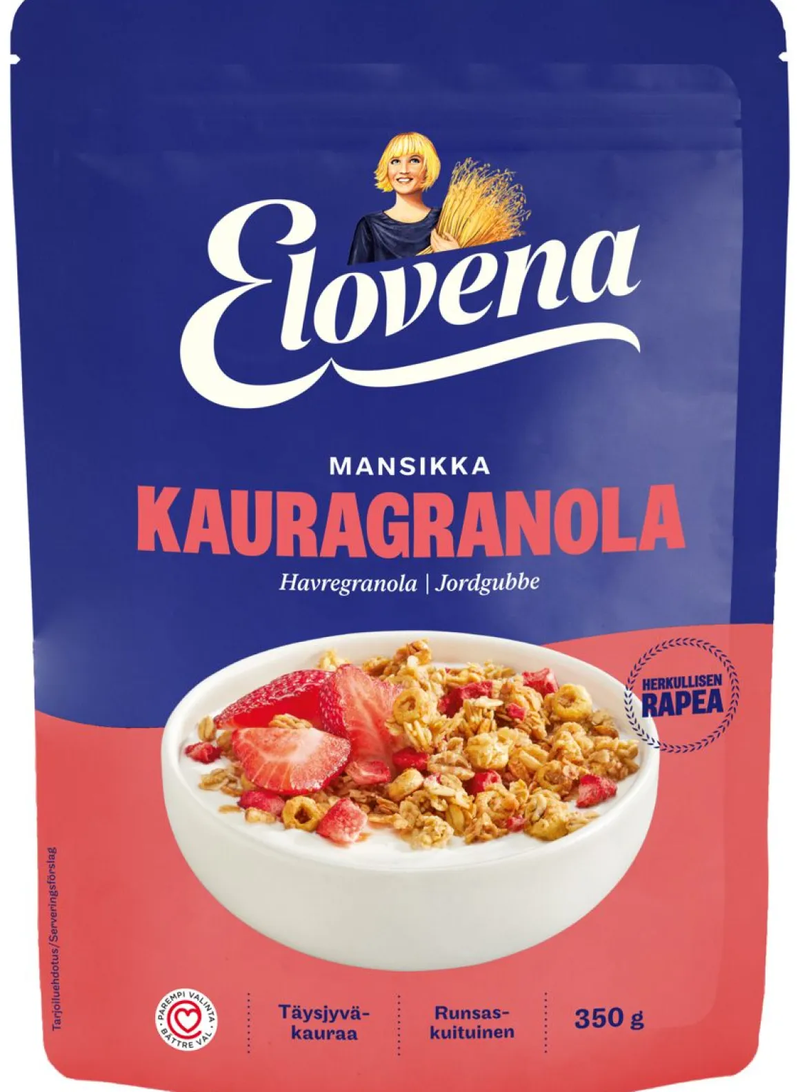 ELOVENA MANSIKKA KAURAGRANOLA 350 G