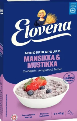 ELOVENA MANSIKKA-MUSTIKKA ANNOSPIKAPUURO 240 G
