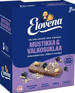 ELOVENA MUSTIKKA-VALKOSUKLAA VÄLIPALAKEKSI 100% KAURAA 10-PACK 3