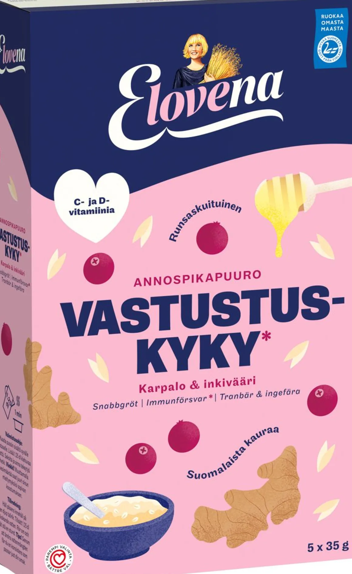 ELOVENA VASTUSTUSKYKY KARPALO - INKIVÄÄRI ANNOSPIKAPUURO 175 G