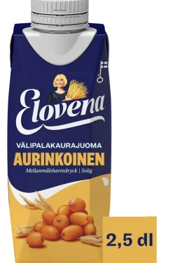 ELOVENA VÄLIPALAKAURAJUOMA AURINKOINEN 250 ML