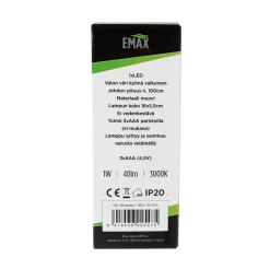EMAX VETOLAMPPU 1W MUSTA