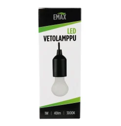 EMAX VETOLAMPPU 1W MUSTA