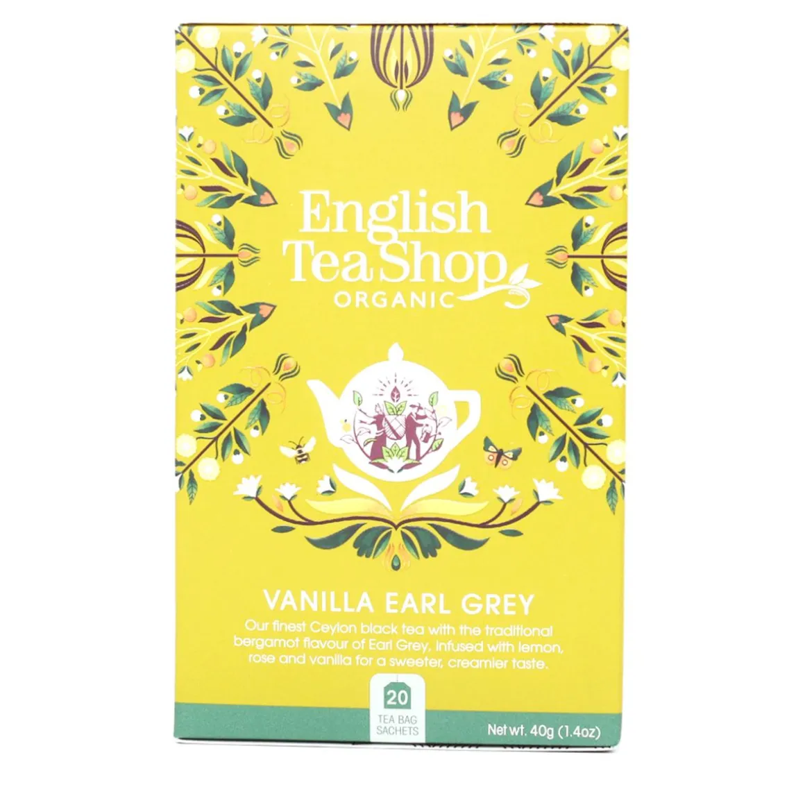 ENGLISH TEA SHOP MUSTA TEE VANILLA EARL GREY 20 PSS LUOMU 40 G
