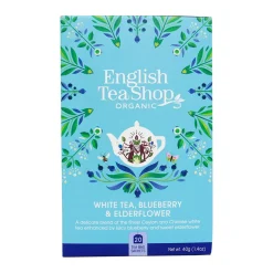 ENGLISH TEA SHOP VALKOINEN TEE WHITE TEA, BLUEBERRY & ELDERFLOW 40