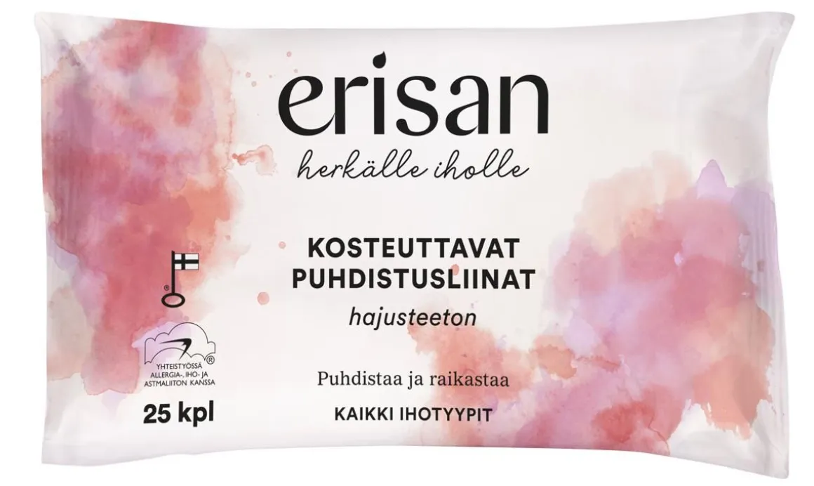 ERISAN KOSTEUTTAVA PUHDISTUSLIINA 25KPL 25 KPL
