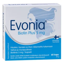 EVONIA BIOTIN PLUS 5MG 60 KPL