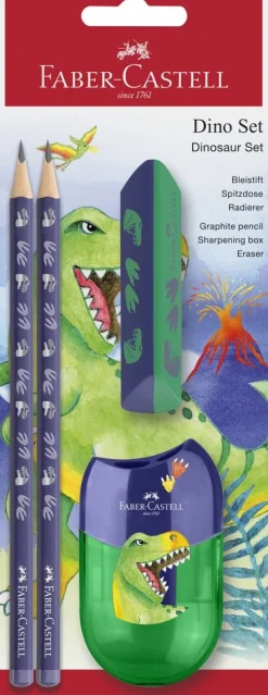FABER-CASTELL KOULUSETTI DINOSAUR 4 OSAINEN BLISTER