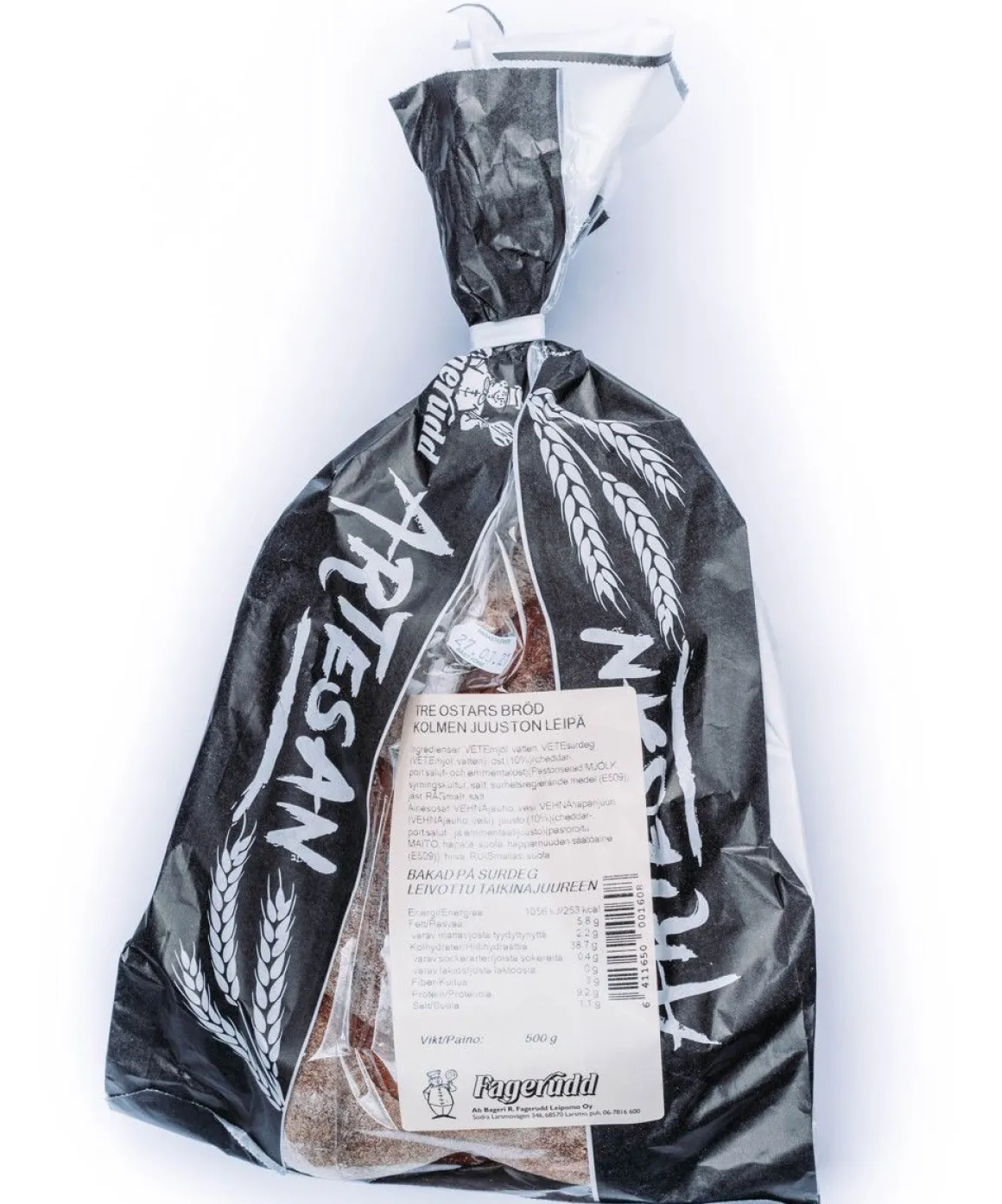 FAGERUDD KOLMEN JUUSTO LEIPÄ 500 G