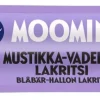 FAZER MOOMIN MUSTIKKA-VADELMA LAKRITSI PATUKKA 20 G