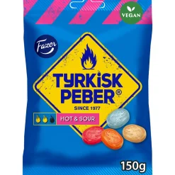 FAZER TYRKISK PEBER HOT&SOUR KARKKIPUSSI 150 G