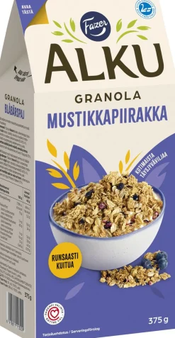 FAZER ALKU MUSTIKKAPIIRAKKA GRANOLA 375 G