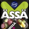 FAZER MISSÄ X KIRPEÄ HEDELMÄ- JA LAKRITSIKARKKIPUSSI 180 G