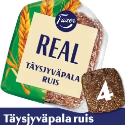 FAZER REAL TÄYSJYVÄPALA 100% RUIS 4KPL 280 G