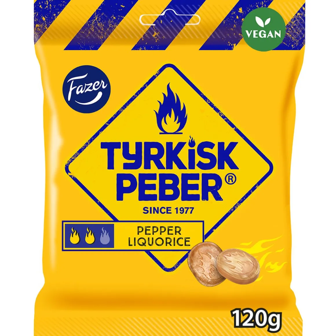 FAZER TYRKISK PEBER LIQUORICE SALMIAKKA KARKKIPUSSI 120 G