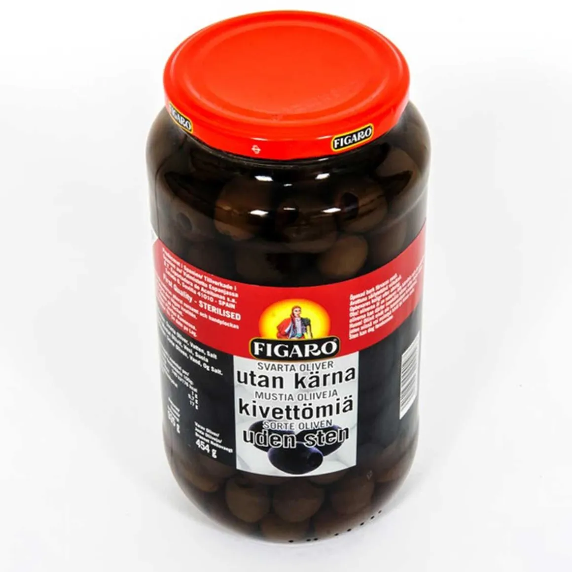 FIGARO OLIIVI MUSTA KOKONAINEN KIVETÖN 454 G