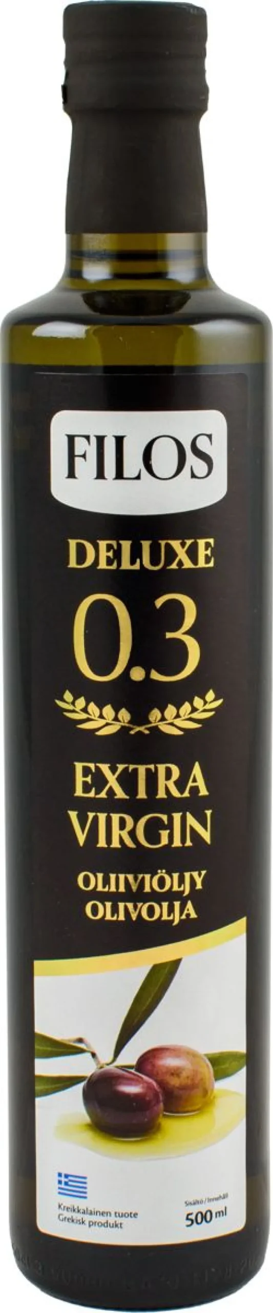 FILOS DELUXE 0.3 EKSTRA NEITSYTOLIIVIÖLJY 500 ML