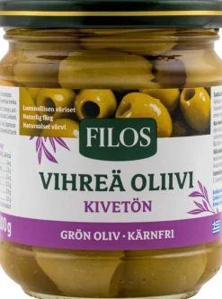 FILOS VIHREÄ KIVETÖN OLIIVI SUOLAVEDESSÄ 100 G