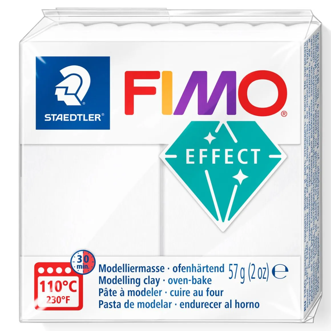 FIMO MUOVAILUMASSA FIMO EFFECT 014 WHITE TRANSLUCENT