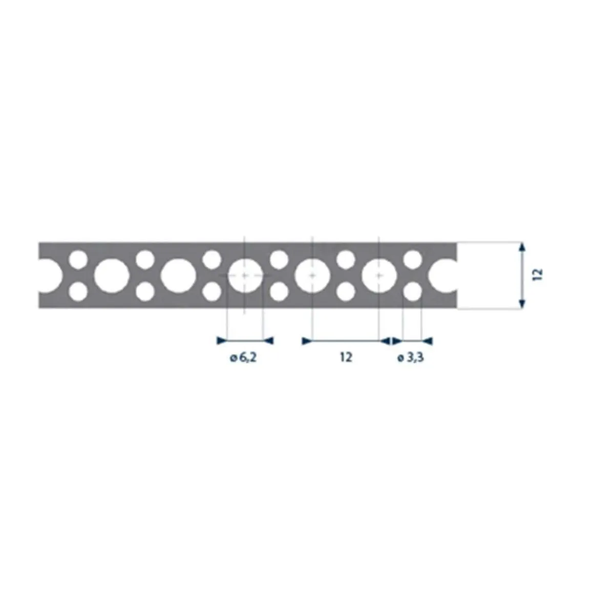 FINBULLET KIINNITYSVANNE 12X0,7MM 3M Ø 6,2MM