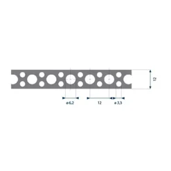 FINBULLET KIINNITYSVANNE 12X0,7MM 3M Ø 6,2MM