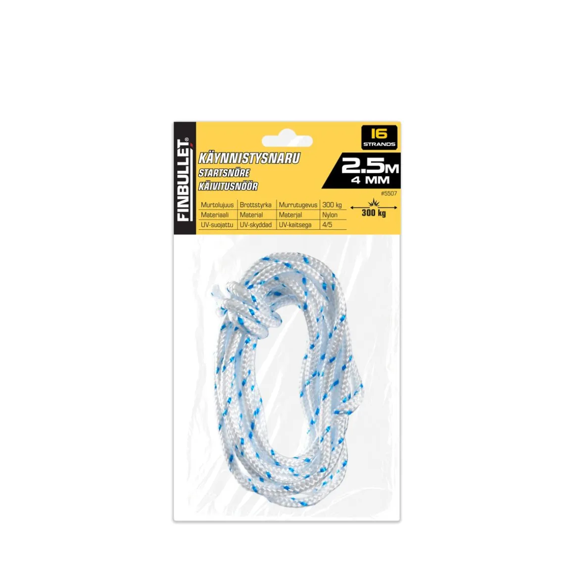 FINBULLET KÄYNNISTYSNARU 2,5M X 4MM 300KG