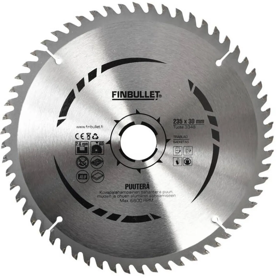 FINBULLET PYÖRÖSAHANTERÄ 235X30X2,6 MM 60T
