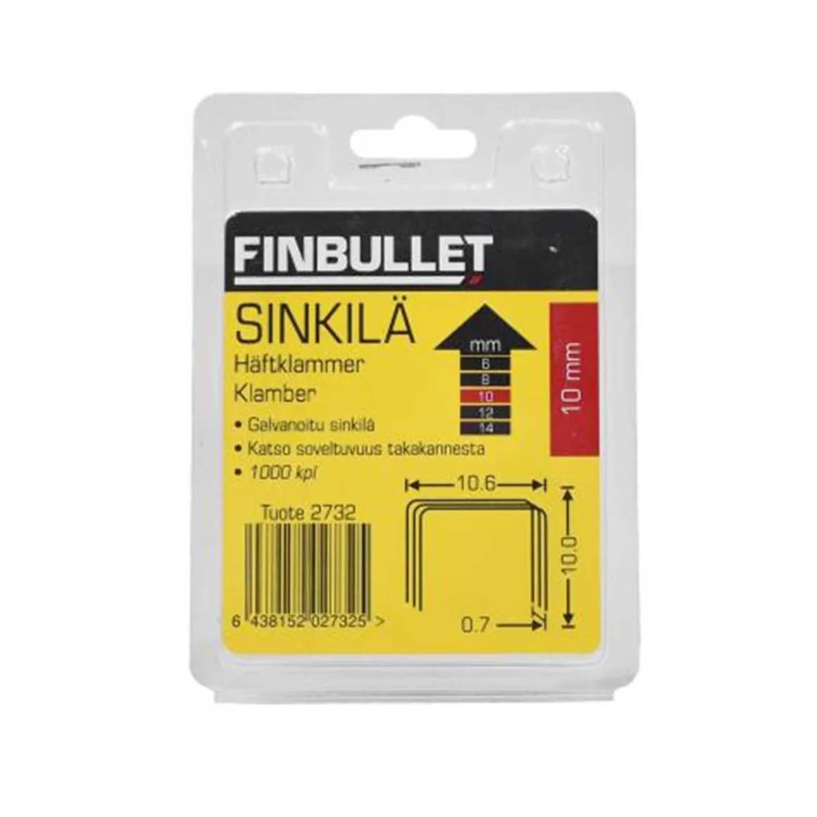 FINBULLET SINKILÄ 13 10MM 1000KPL