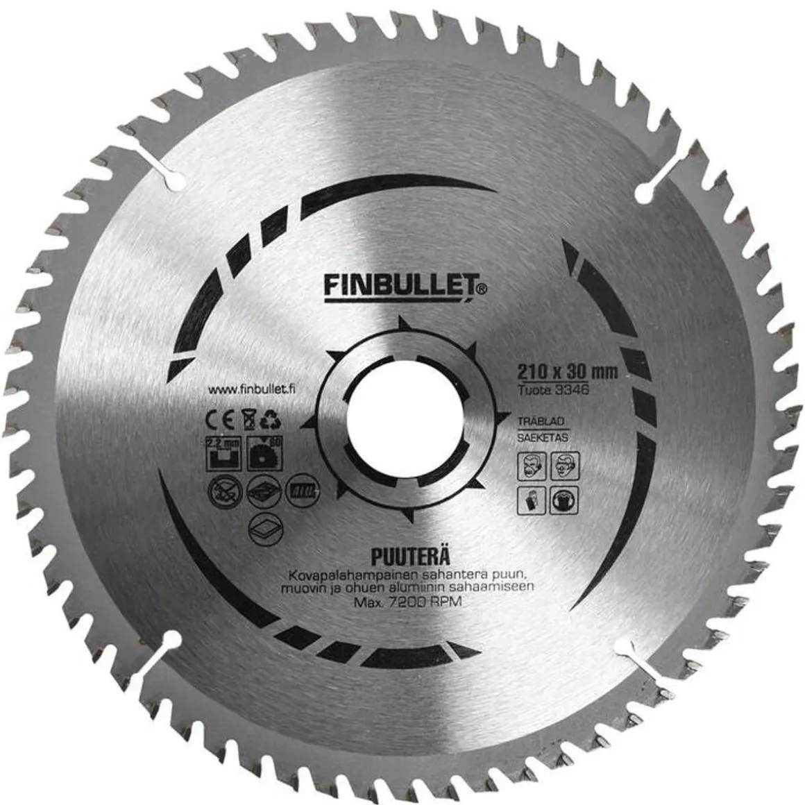 FINBULLET PYÖRÖSAHANTERÄ 210X30X2,2 MM 60T