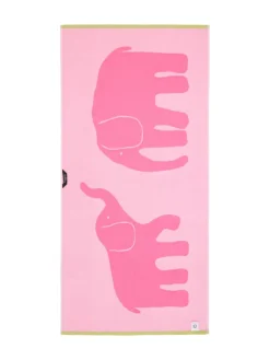 FINLAYSON KYLPYPYYHE ELEFANTTI VAPAA 70X150CM PINKKI/VIHREÄ