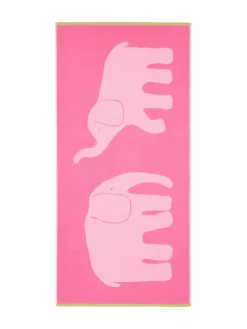 FINLAYSON KYLPYPYYHE ELEFANTTI VAPAA 70X150CM PINKKI/VIHREÄ