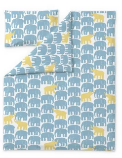 FINLAYSON PUSSILAKANASETTI ELEFANTTI VAPAA 120X160CM AQUA/KELT