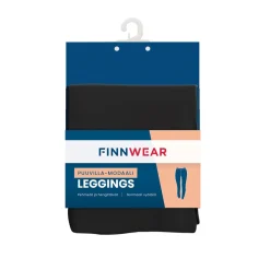 FINNWEAR PUUVILLA-MODAALI LEGGINGS L MUSTA