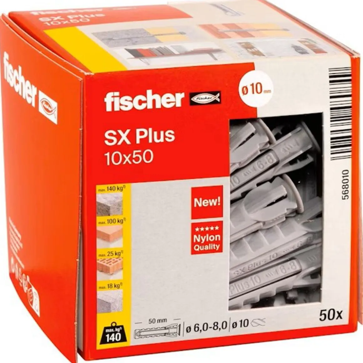 FISCHER NAILONTULPPA SX PLUS 10X50 50KPL