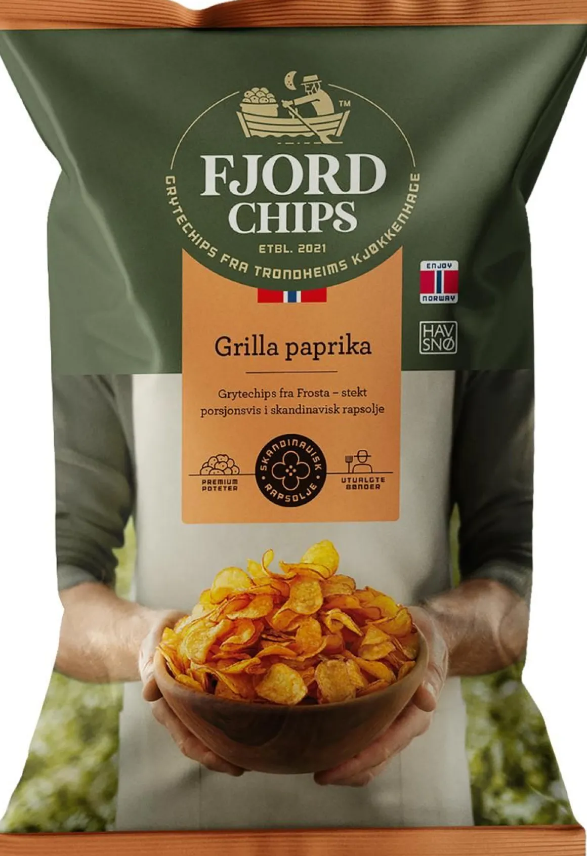 FJORDCHIPS PERUNALASTUT GRILLATTU PAPRIKA 150 G