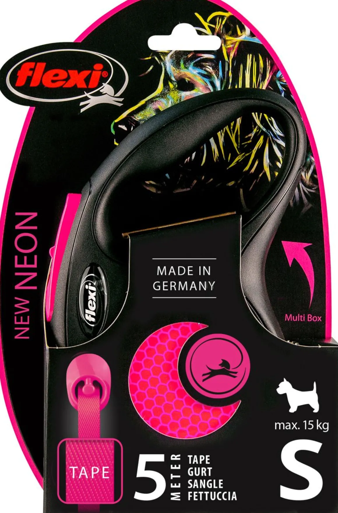 FLEXI NEW NEON PINKKI S/15KG 5M NAUHA