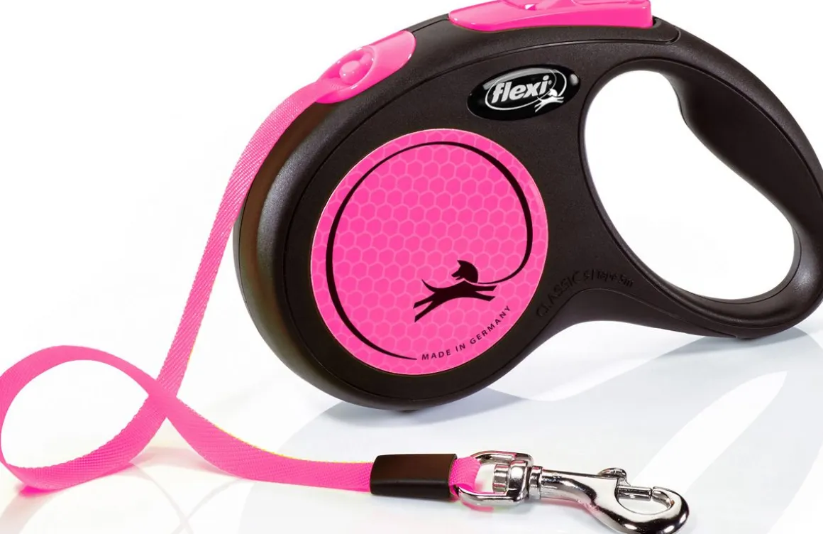 FLEXI NEW NEON PINKKI S/15KG 5M NAUHA
