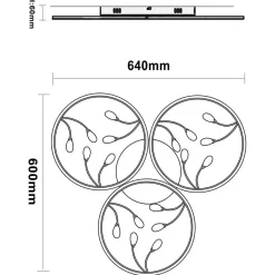 FOCUSLIGHT RINGS KATTOVALAISIN 62 CM MUSTA