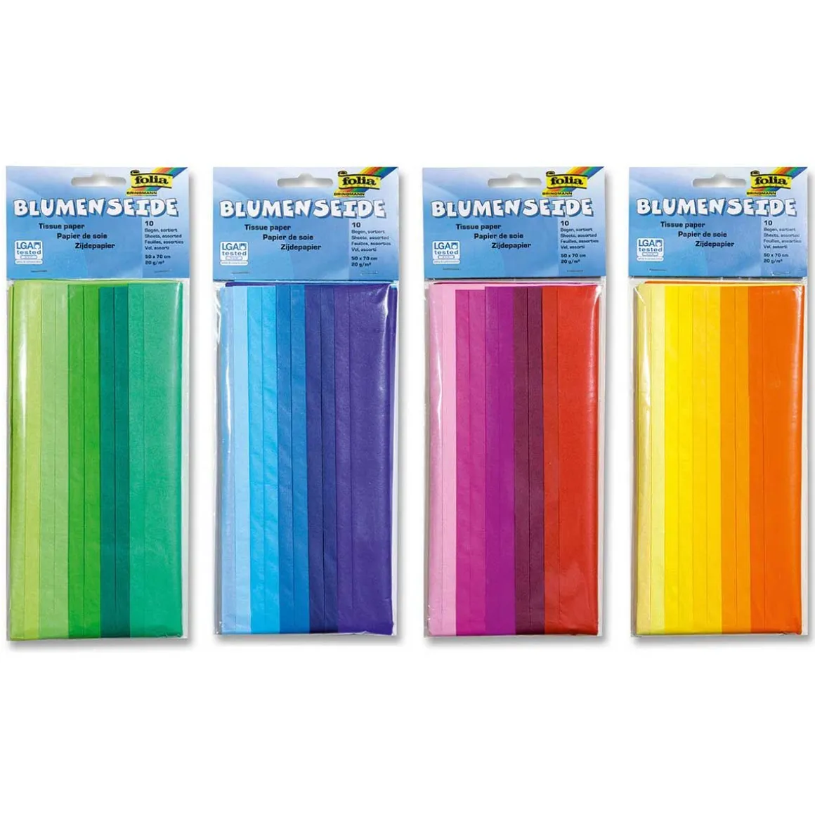 FOLIA SILKKIPAPERI 50X70CM 20G 10 ARK KELT.LAJITEL