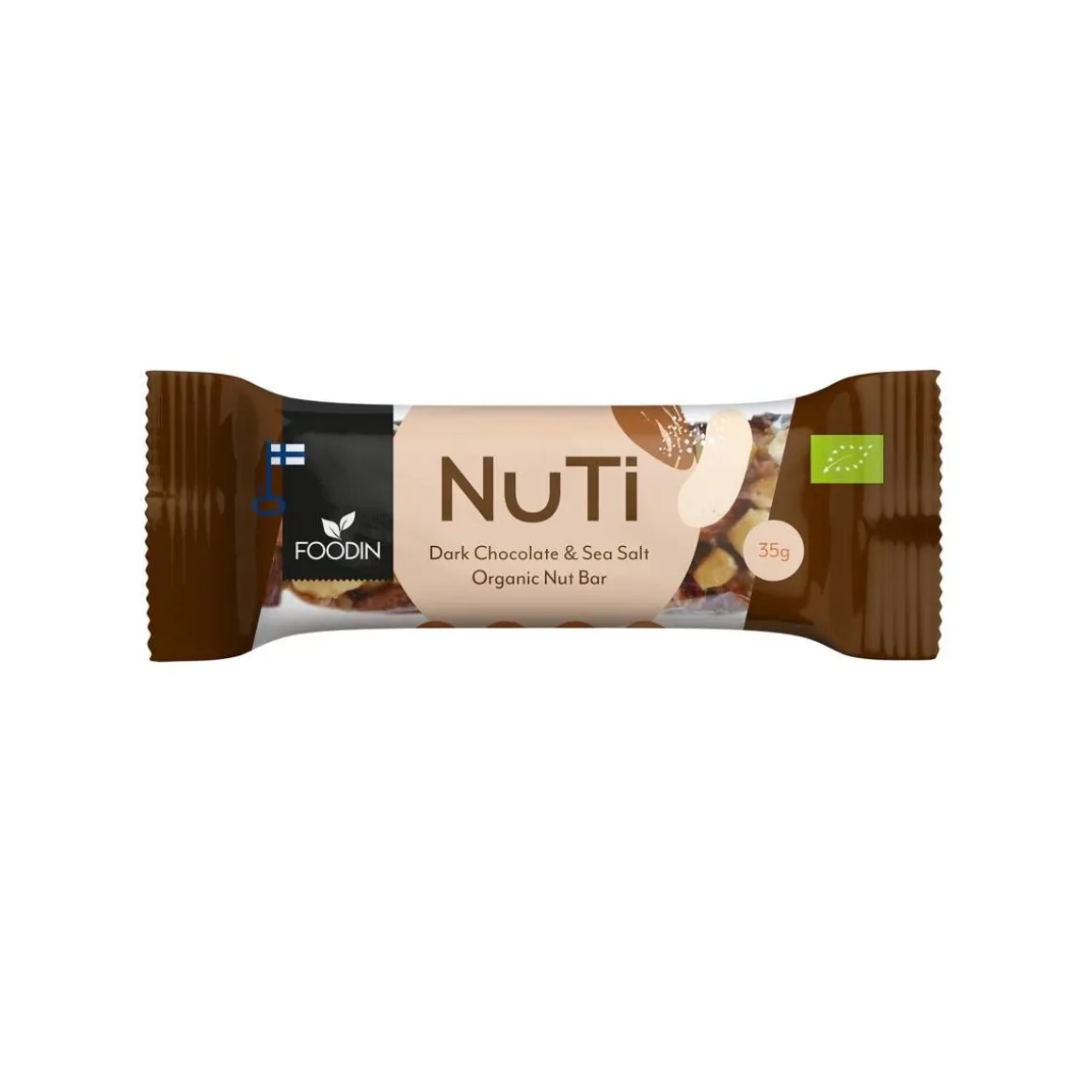 FOODIN NUTI VÄLIPALAPATUKKA DARK CHOCOLATE & SEA SALT, LUOMU 35 G