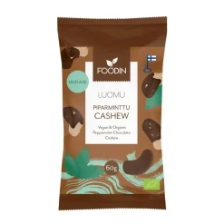 FOODIN PIPARMINTTUSUKLAACASHEW, LUOMU 60 G