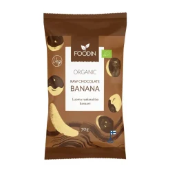 FOODIN RAAKASUKLAA KUORRUTETTU BANAANI LUOMU 70 G