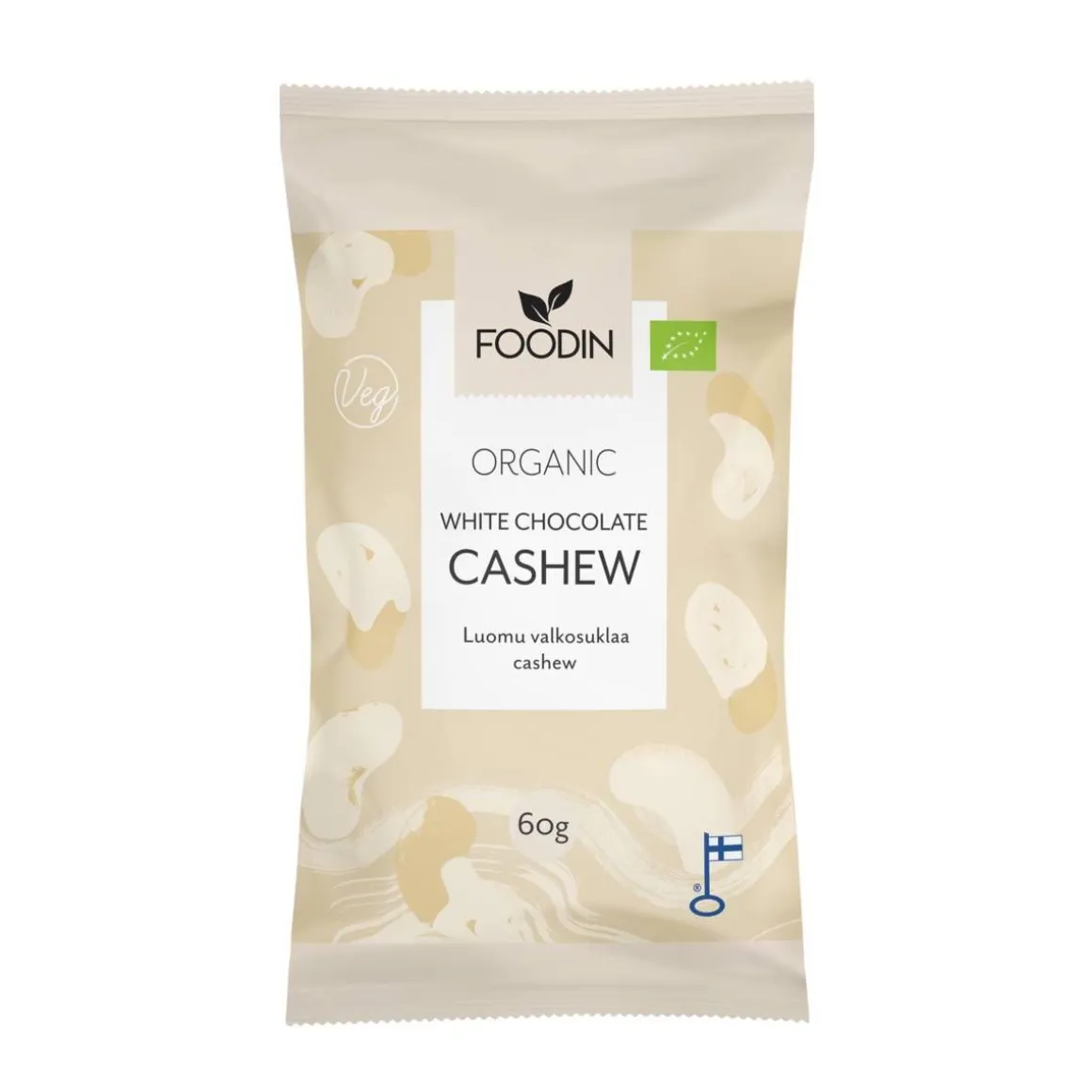 FOODIN VALKOSUKLAACASHEW LUOMU 60 G