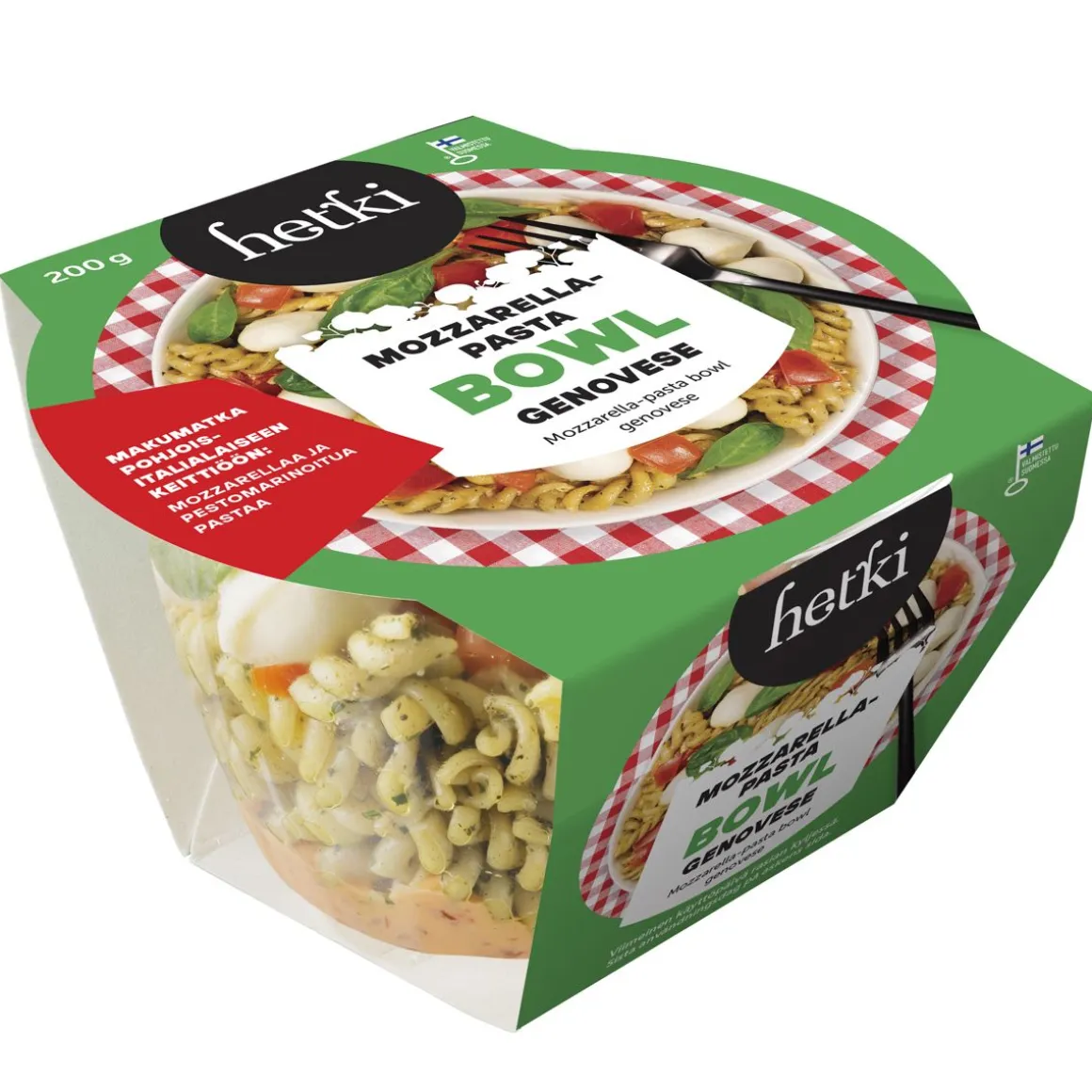 FRESH HETKI BOWL MOZZARELLA-PASTA GENOVESE 200 G