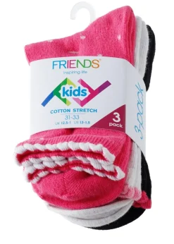 FRIENDS TYTTÖJEN SUKAT 3-PACK 34-36 PILKULLINEN LILA/V.HARMAA/M