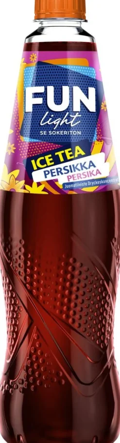 FUN LIGHT ICE TEA PERSIKKA JÄÄTEEN MAKUINEN JUOMATIIVISTE 500 ML