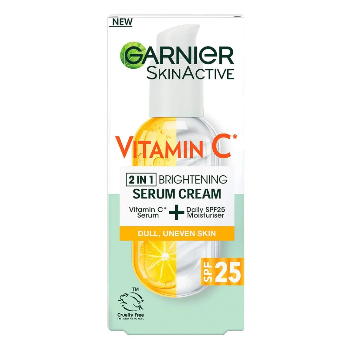 GARNIER SKINACTIVE VITAMIN C 2IN1 BRIGHTENING SERUM CREAM SEERU 50 ML